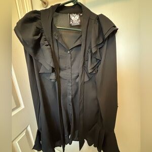 Killstar Sheer Black Ruffle Top